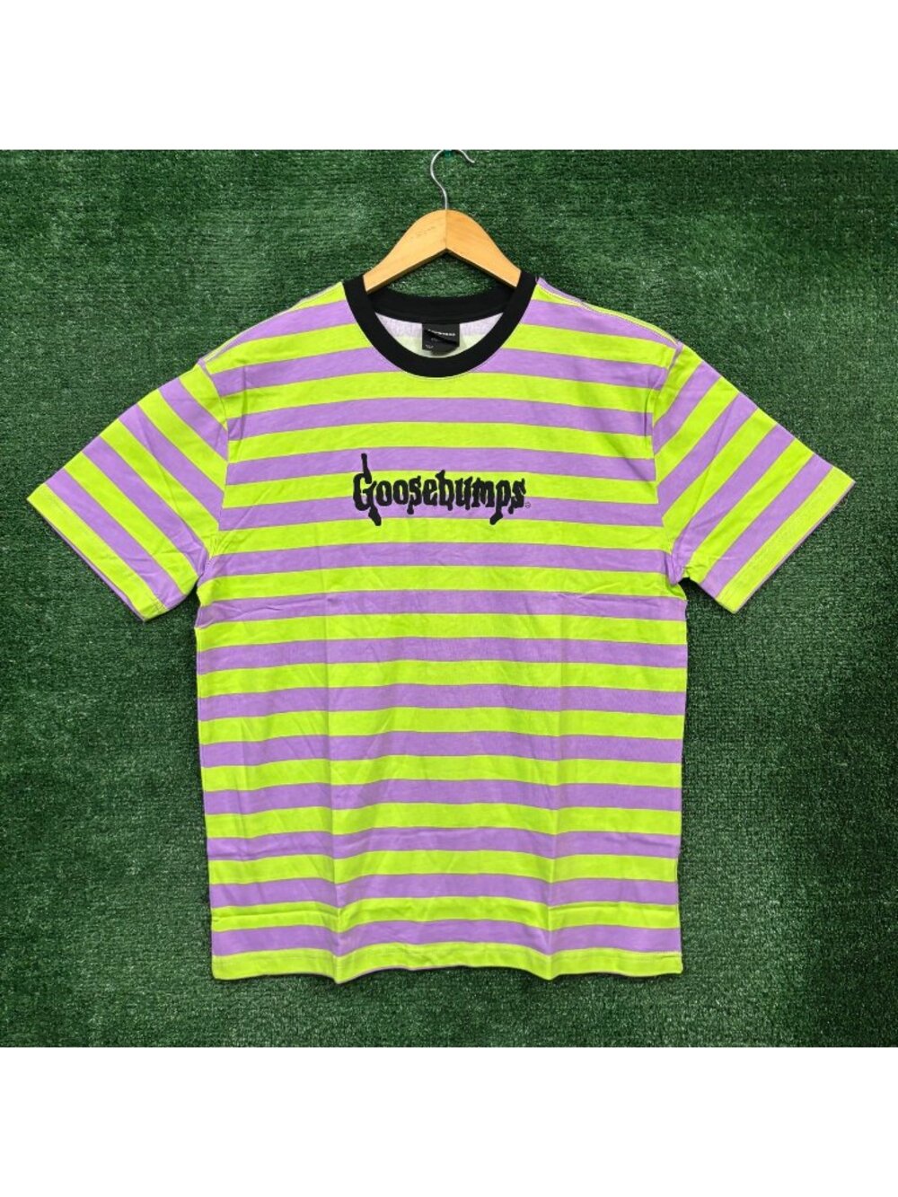 Dumbgood x Goosebumps Logo Stripped T-Shirt Size Medium